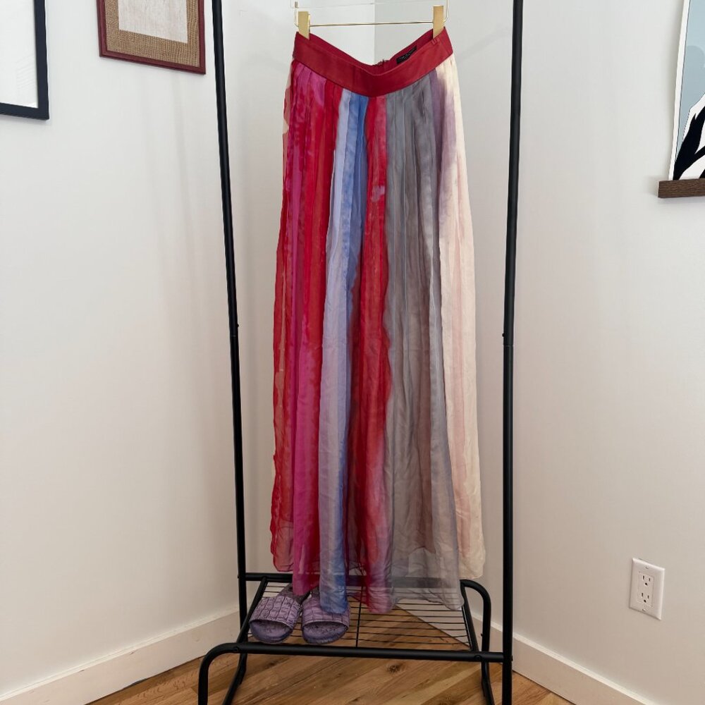 Rag & Bone Silk and Lamb Leather Skirt
